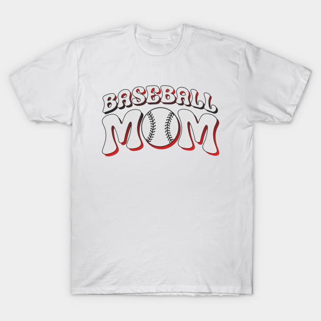 Baseball Mom Halftone Retro T-Shirt by IdenticalExposure